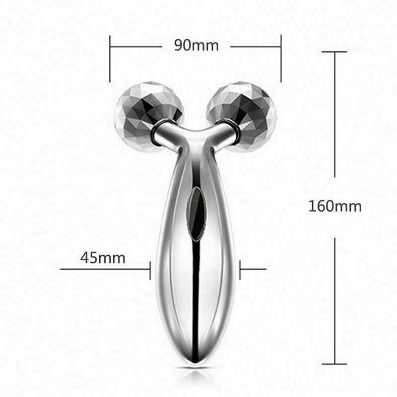 OEM beauty tools handheld platinum Y shape massage 3D Metal Face Massager V Facial Roller