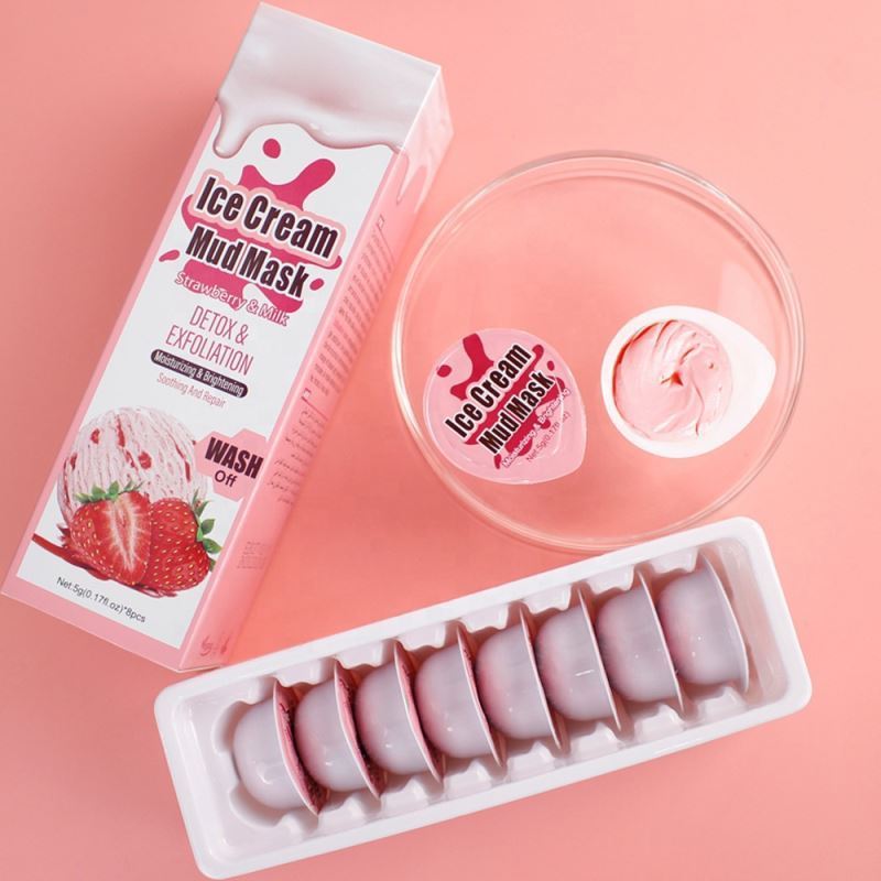 Organic whitening powder Strawberry ice cream mud Mask will be a hot seller in