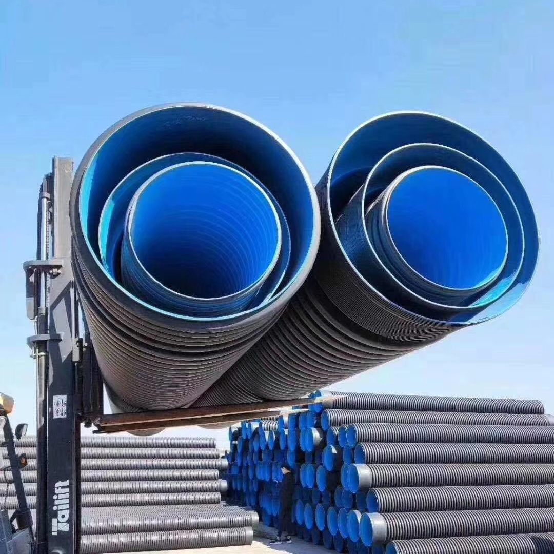 SN4 SN8 600mm 800mm hdpe double wall corrugated PE drainage pipe dwc hdpe plastic culvert pipe