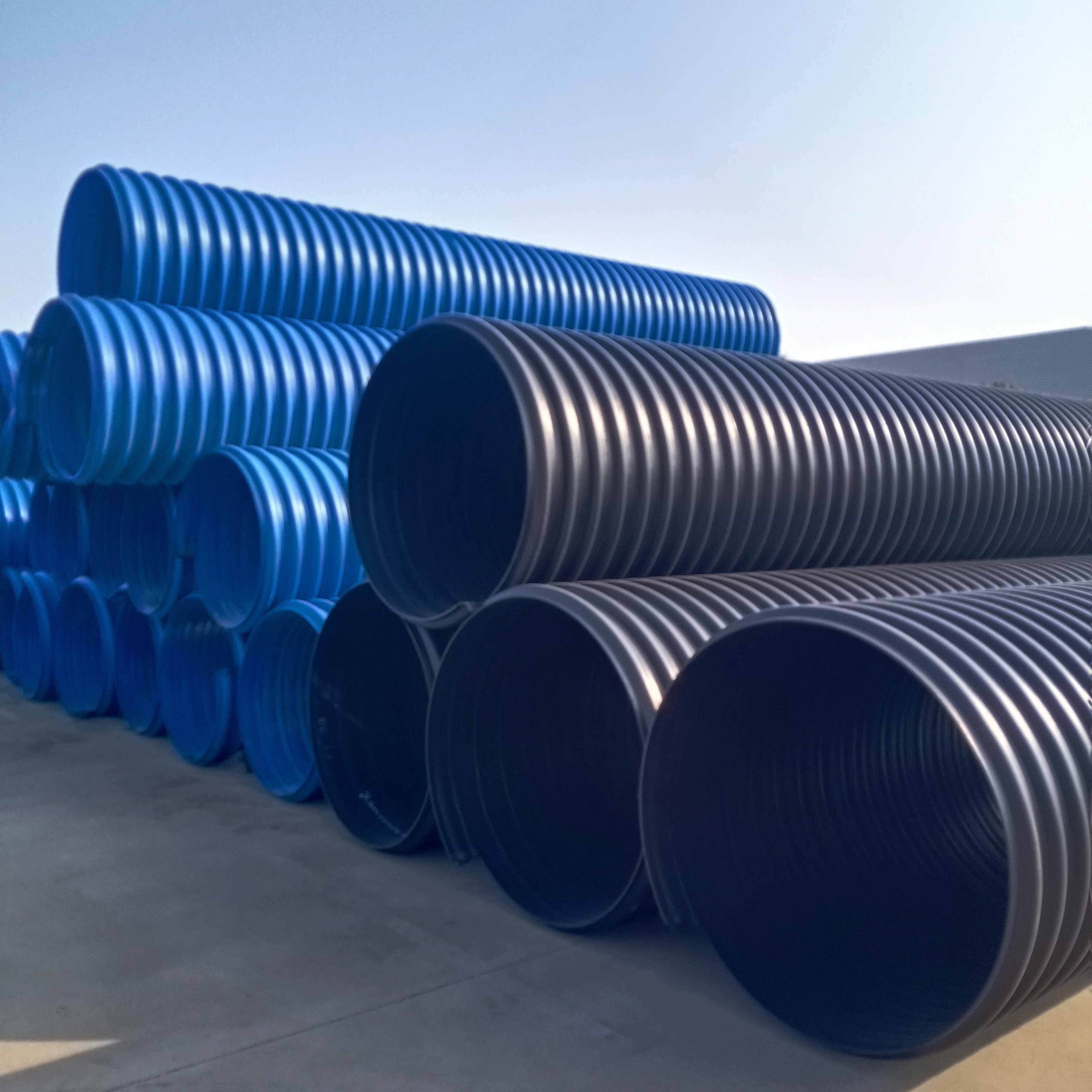 KN8  hdpe steel belt reinforced corrugated pipe 12 inch plastic culvert large diameter hard plastic sewer pipe