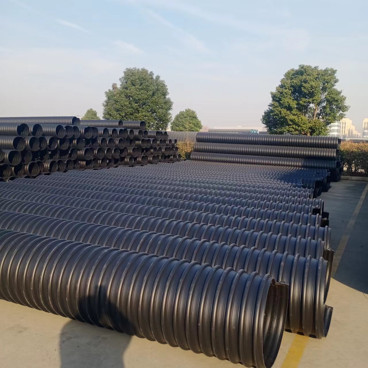 corrugated metal pipe hdpe 500mm 1500mm  perforated drainage 400mm drainage 700mm pipes winding