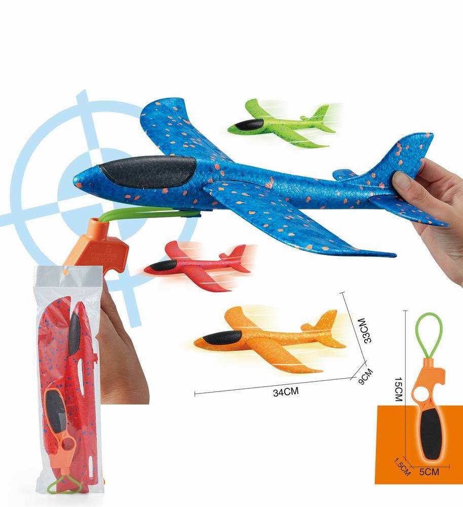 2022 Shooting game ejection shooter bullet target plane toy flying throw aircraft throwing plane toys shooting airplane