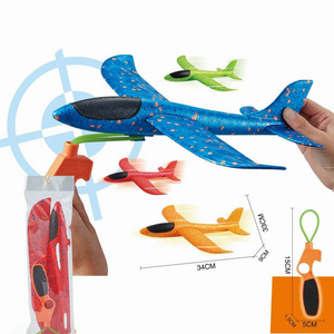 2022 Shooting game ejection shooter bullet target plane toy flying throw aircraft throwing plane toys shooting airplane