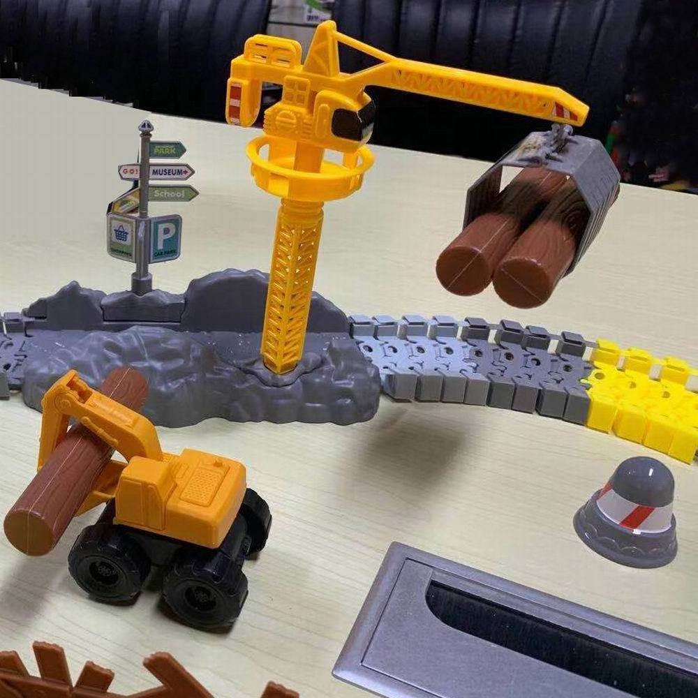 Engineering mobile machinery shop truck construction track crane excavator bulldozer cantilever crane kids toy race slot toys