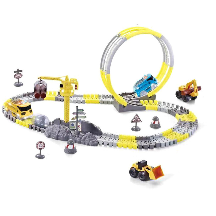 Engineering mobile machinery shop truck construction track crane excavator bulldozer cantilever crane kids toy race slot toys