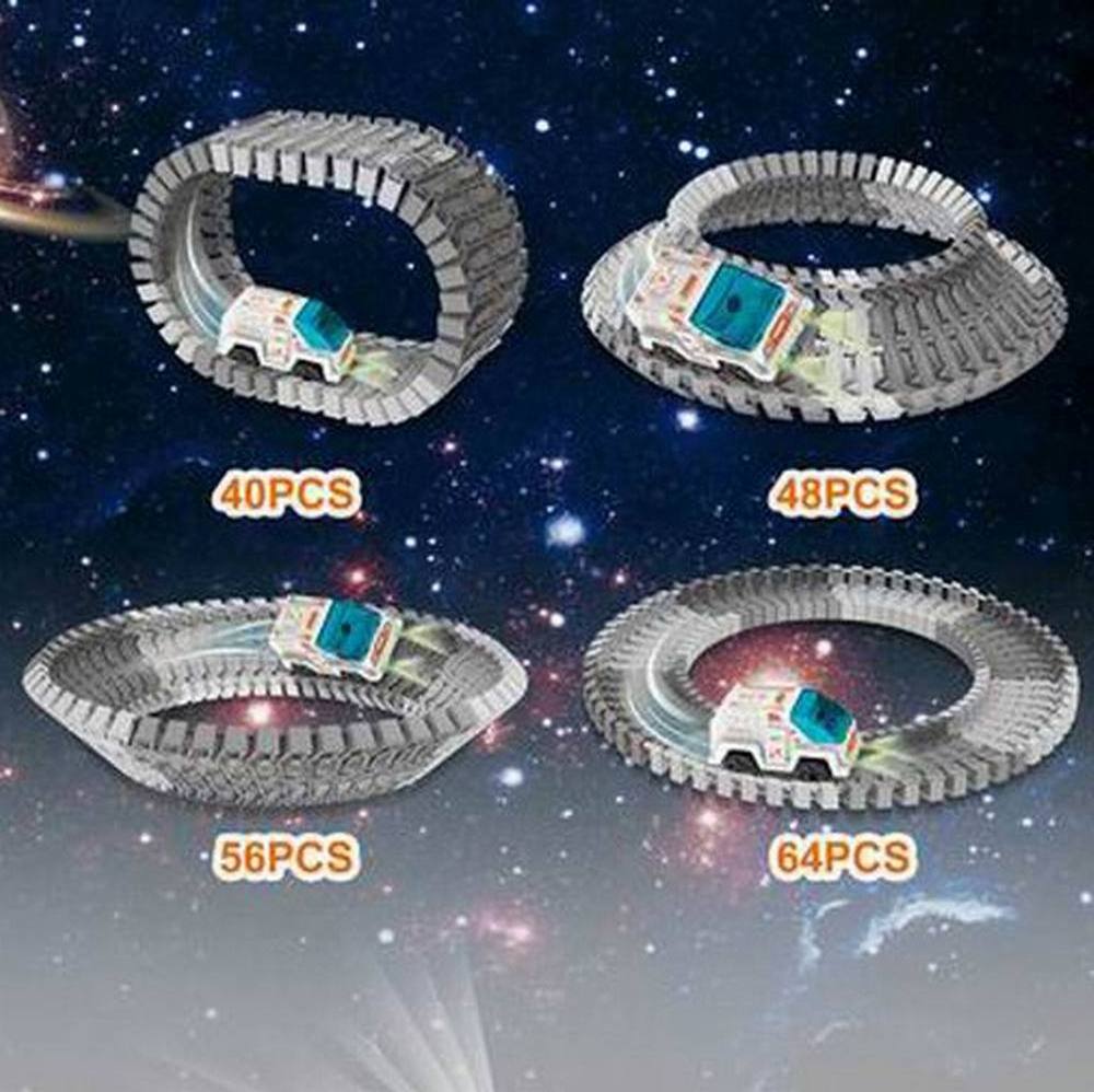 192pcs plastic spaceman railway slot toys track gray color space electric slot toy car tracks space rail toys