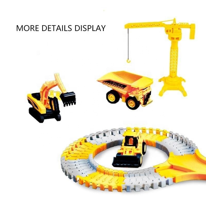 Electric Construction Engineering Race Tracks Toys 345 Pcs DIY Flexible Track Kids Toy Car Track