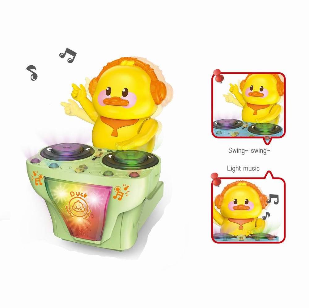 DJ duck Battery Operated Toy DJ Light Music Dancing Duck Toy Swing Dancing Electric Toys Robot