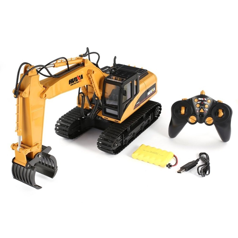 toys HUINA 1570 1:14 2.4GHz 16CH RC Alloy Log Grabbing Machine With Independent Arms RC Truck