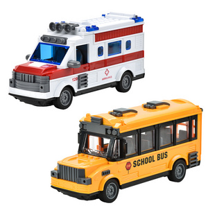 four-channel rc school bus toy car model with light kids remote control ambulance toy