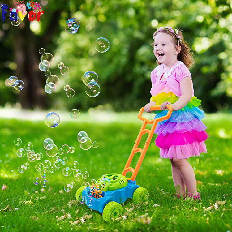 Bubble Mower, Electronic Walker Bubble Blower Machine Lawn Games Outdoor Push Toys For Kids Toddlers