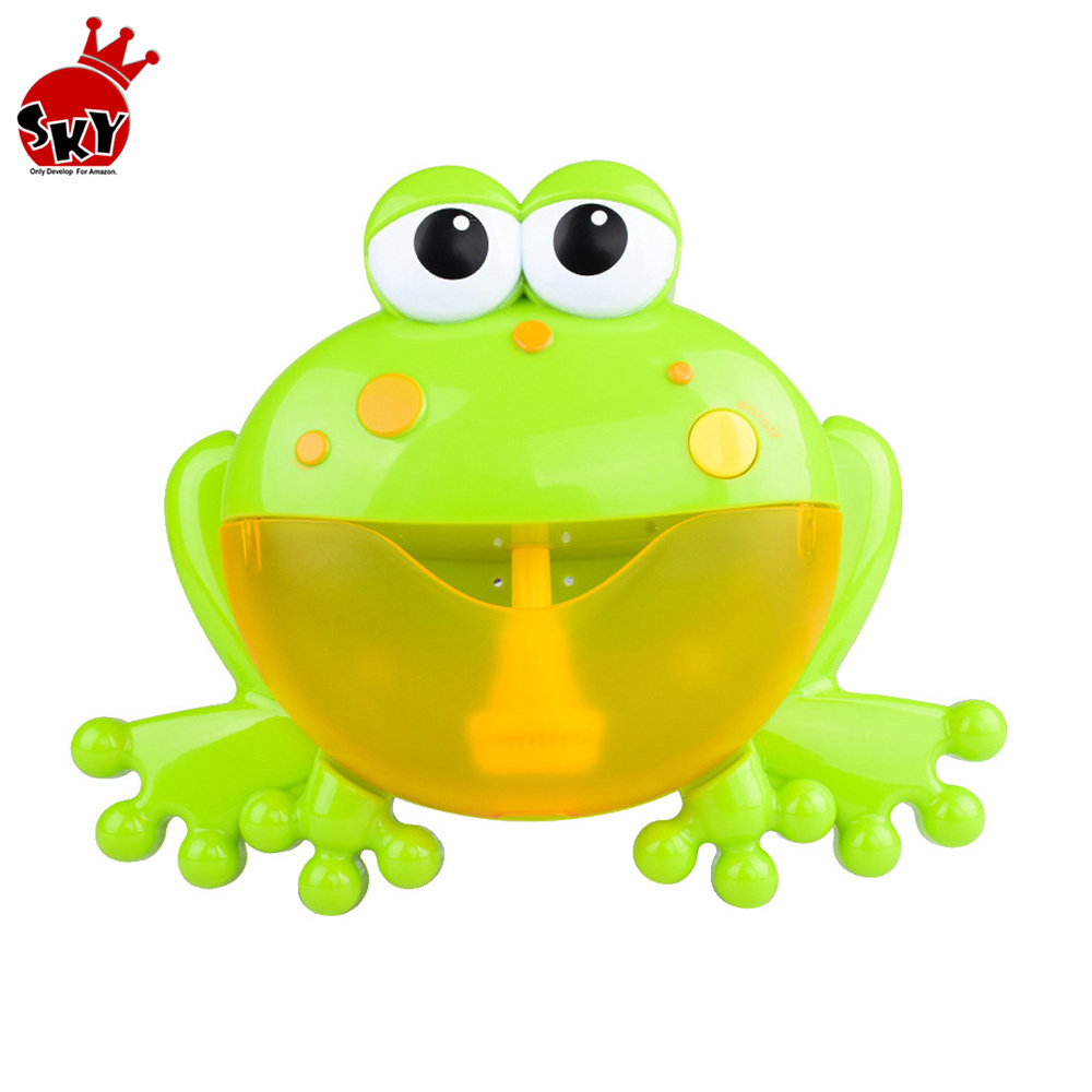 Hot Baby Bubble Machine Bubble Automatic Machine Big Frog  Bubble Maker Blower Music Bath Toy for Baby