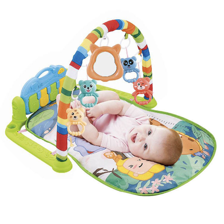 Safety foot pedal removable rattle gym piano fitness rack baby with light and music