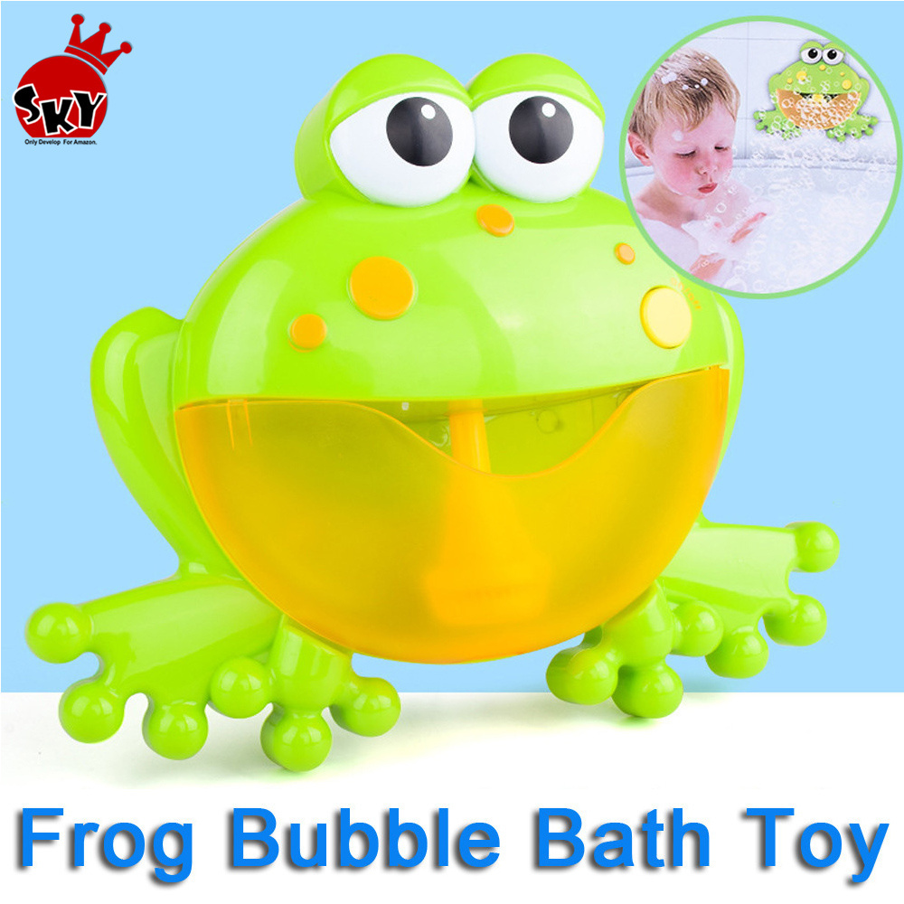 Hot Baby Bubble Machine Bubble Automatic Machine Big Frog  Bubble Maker Blower Music Bath Toy for Baby