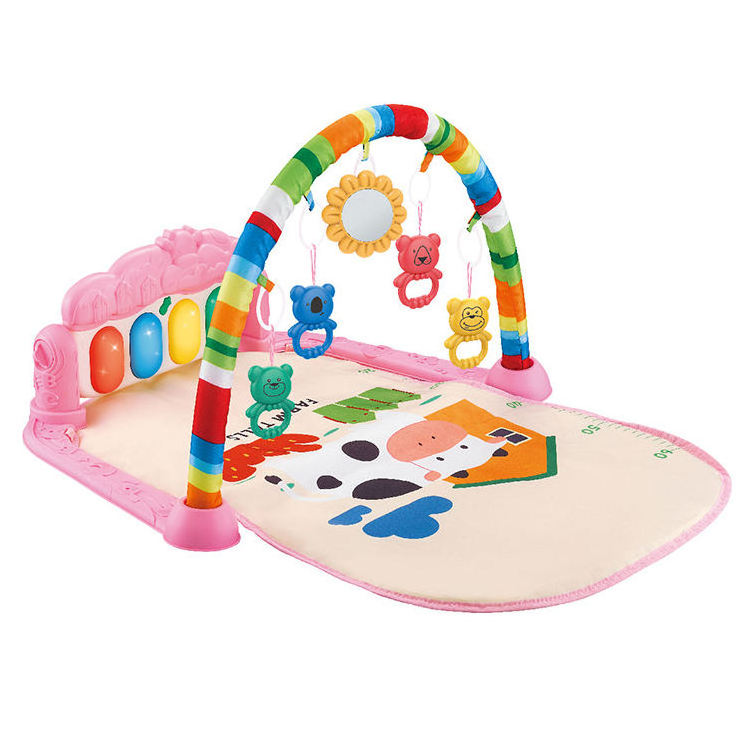 Safety foot pedal removable rattle gym piano fitness rack baby with light and music