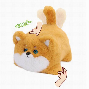 2024 custom plush blink corgi wink dog talking toys recording stuff toys electronic plush toy for kids