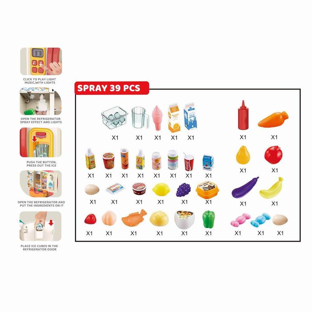 2024 home mini appliance toy play house pretend play multi-function fridge simulated spray water toys refrigerator for kids