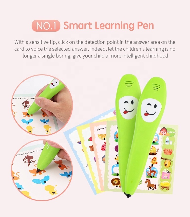 Smart Learning Pen Kids Education Smart Pen English Language Learning Reading Cards Reader for Children