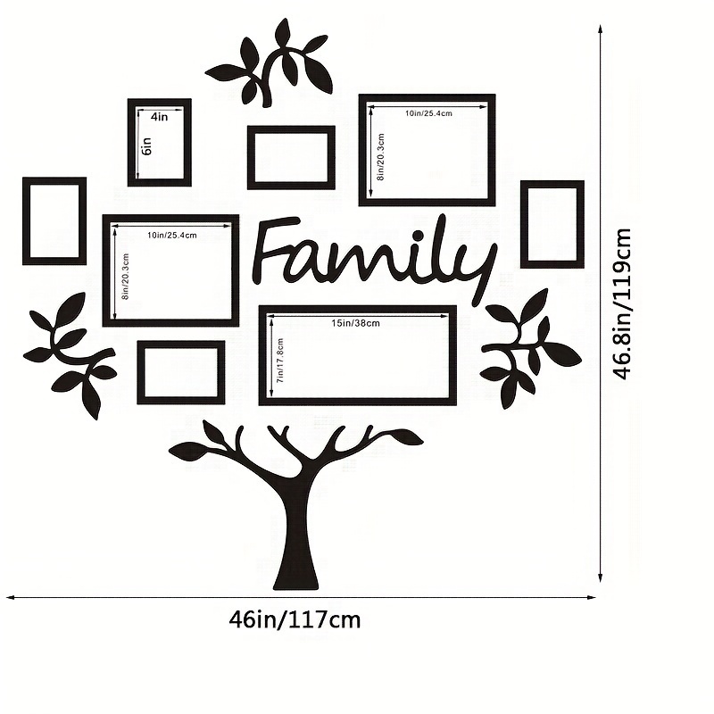 Wholesale Family Tree With Photo Frames Wall Decorations 3D Acrylic Wall Sticker Home Decoration Family Tree Wall Sticker