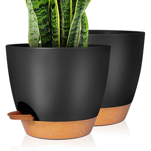 Garden Supplies 8-Inch Side Plastic Terracotta Flower Pot With Self Watering And Self Absorbing Water