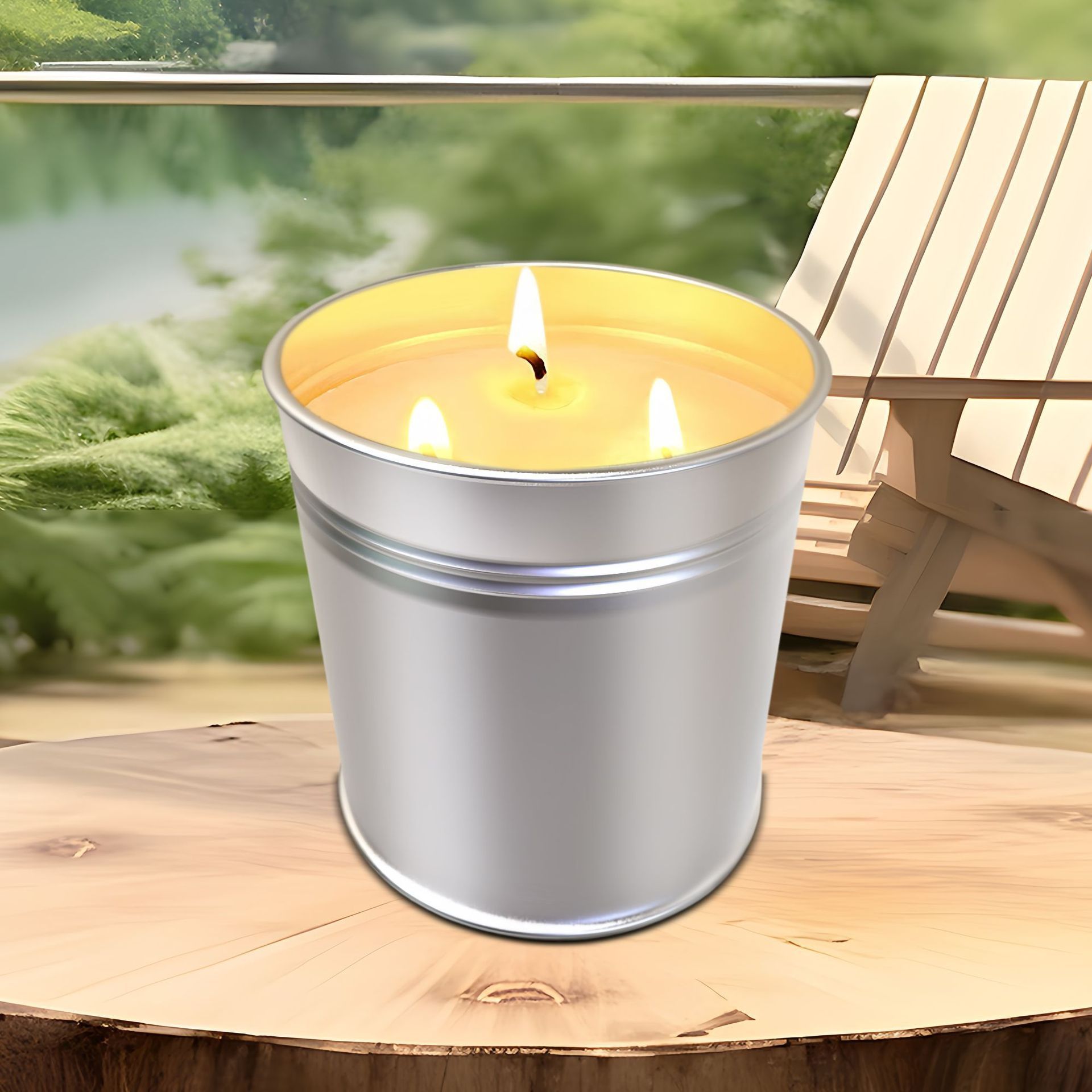 High Quality 2Pcs Outdoor Large Patio Yard Balcony Citronella Candles Outside 3 Wick Bucket Candle 100 Hour Burning