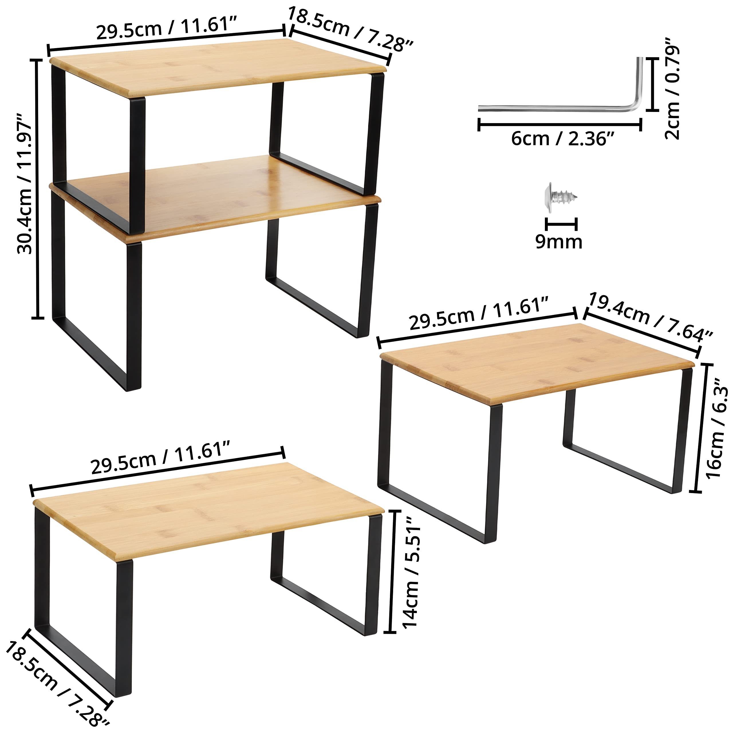 Wholesale 2PCS/Set Kitchen Cupboard Storage Organiser Stackable Kitchen Shelves Storage Shelf Used for Spice Bottle