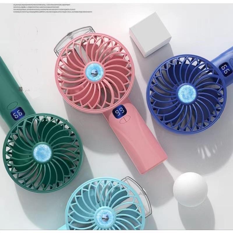 Mini Fan standing Portable Handheld Fan Rechargeable with air humidifier water Mist Fan usb Rechargeable led display