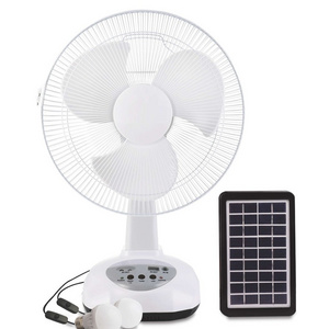 12 inch portable rechargeable table fan with solar panel