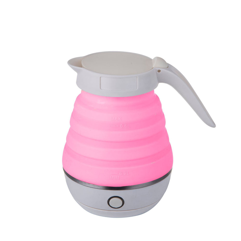 Cute Pink Silicone Mini travel Folding Kettle Electric Collapsible Kettle