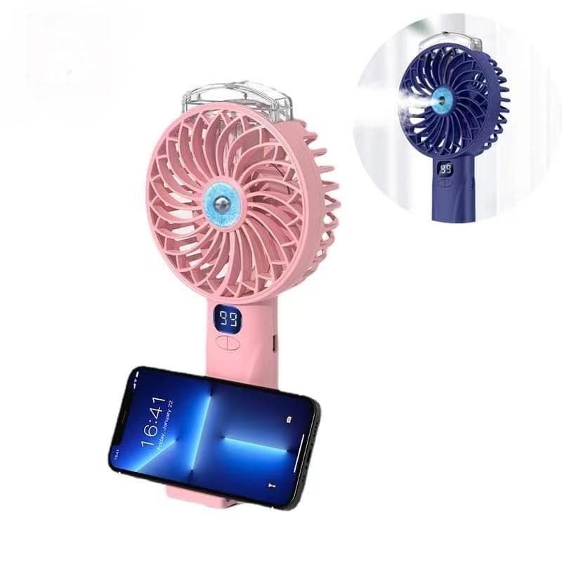 Mini Fan standing Portable Handheld Fan Rechargeable with air humidifier water Mist Fan usb Rechargeable led display