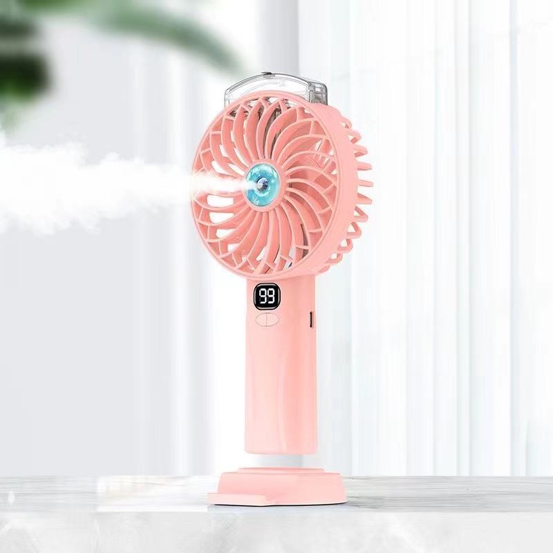 Mini Fan standing Portable Handheld Fan Rechargeable with air humidifier water Mist Fan usb Rechargeable led display