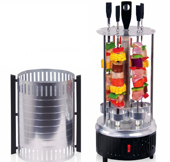 Hot sale Electric 5 stainless steel skewers vertical grill