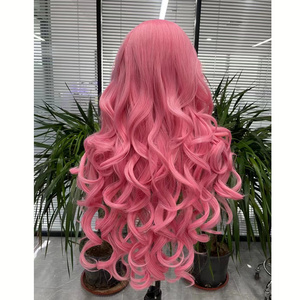 Hot Selling 65cm Long Straight Braided Red Pink Chainsaw Man Makima Synthetic Anime Cosplay Wigs