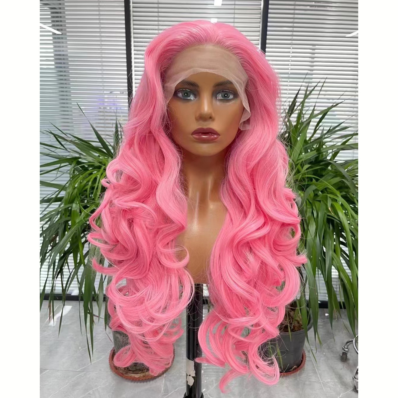 Hot Selling 65cm Long Straight Braided Red Pink Chainsaw Man Makima Synthetic Anime Cosplay Wigs