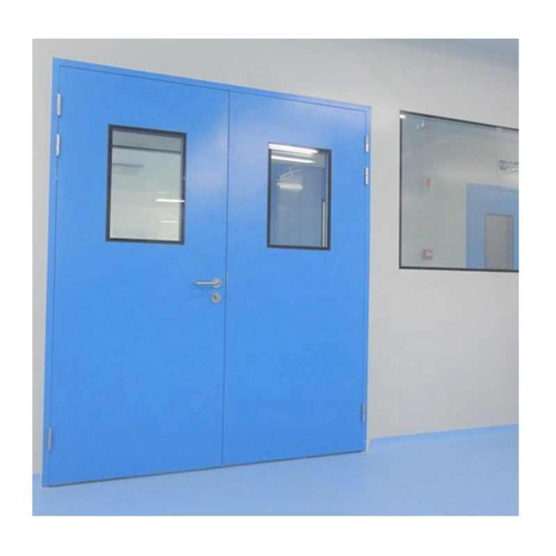 clean hermetic swing doors factory clean room door with coated steel hospital steel door