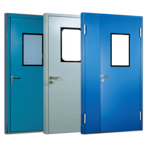 clean hermetic swing doors factory clean room door with coated steel hospital steel door