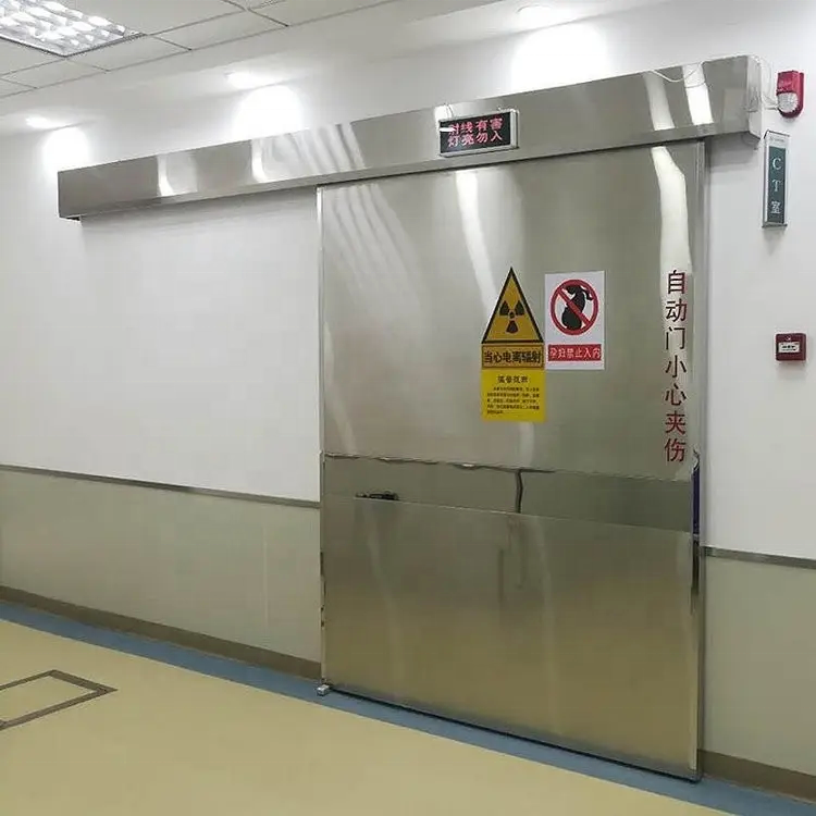 Automatic sliding protective x ray lead lined door for CT room