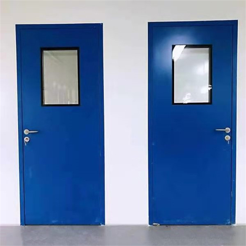 USP GMP and Pharmaceutical Cleanroom Manual Doors Modern Style Steel Door with Clean Glass Cleanroom Door Features and Styles