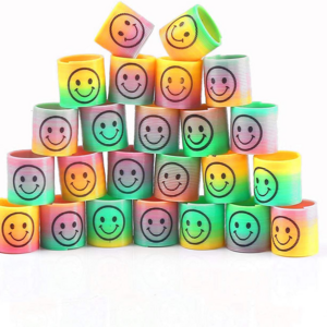 Small Plastic Rainbow Smiling Face Spring Coil Toys Magic Spring Classic Educational Gift For Kids