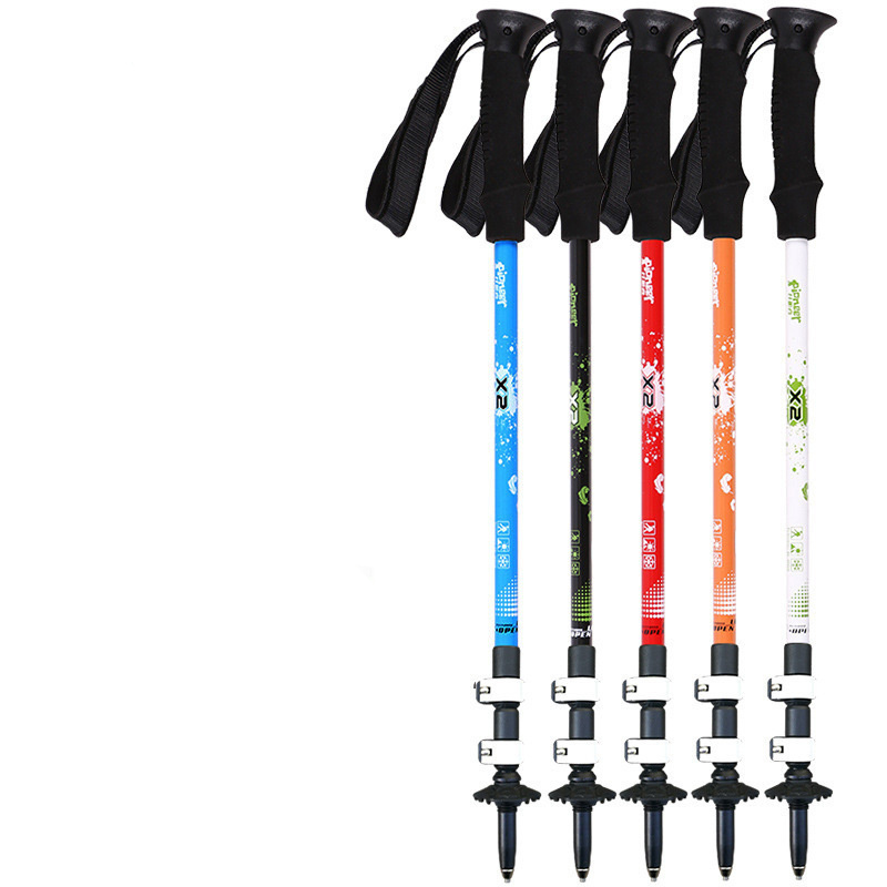 Telescopic Pole 7075 Duralumin Trekking Pole Hiking Stick High Quality 135cm EVA Hiking Gear Quick External Lock System AB-024