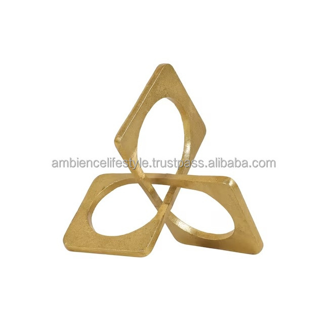 Fancy & Luxury Aluminium Decorative Table Top Gold Plated with White Marble for Home Decoration by Ambience Lifestyle