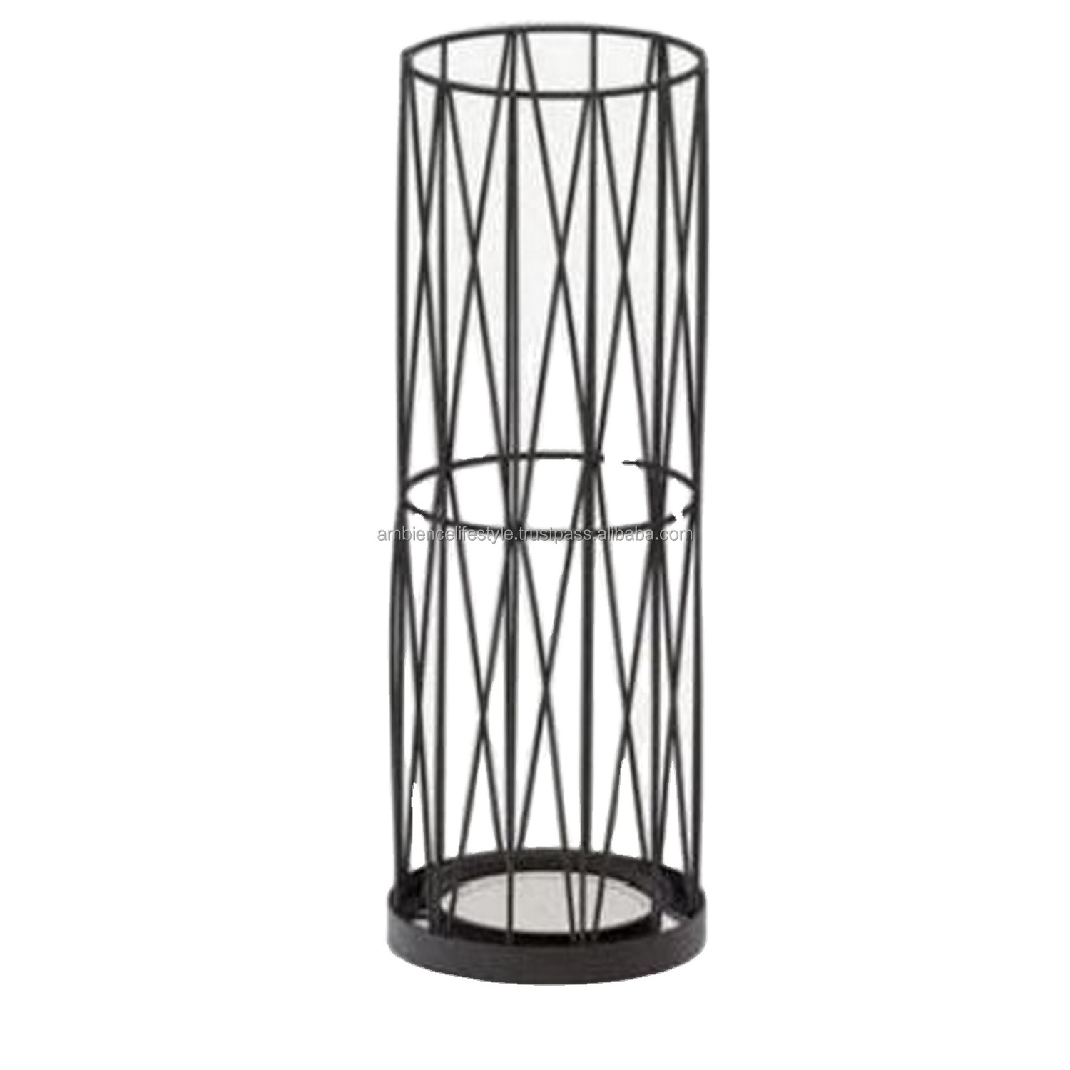 Indian Manufacturer of Designer Decorative Umbrella Stand Matt Black for Home Decoration by Ambience Lifestyle