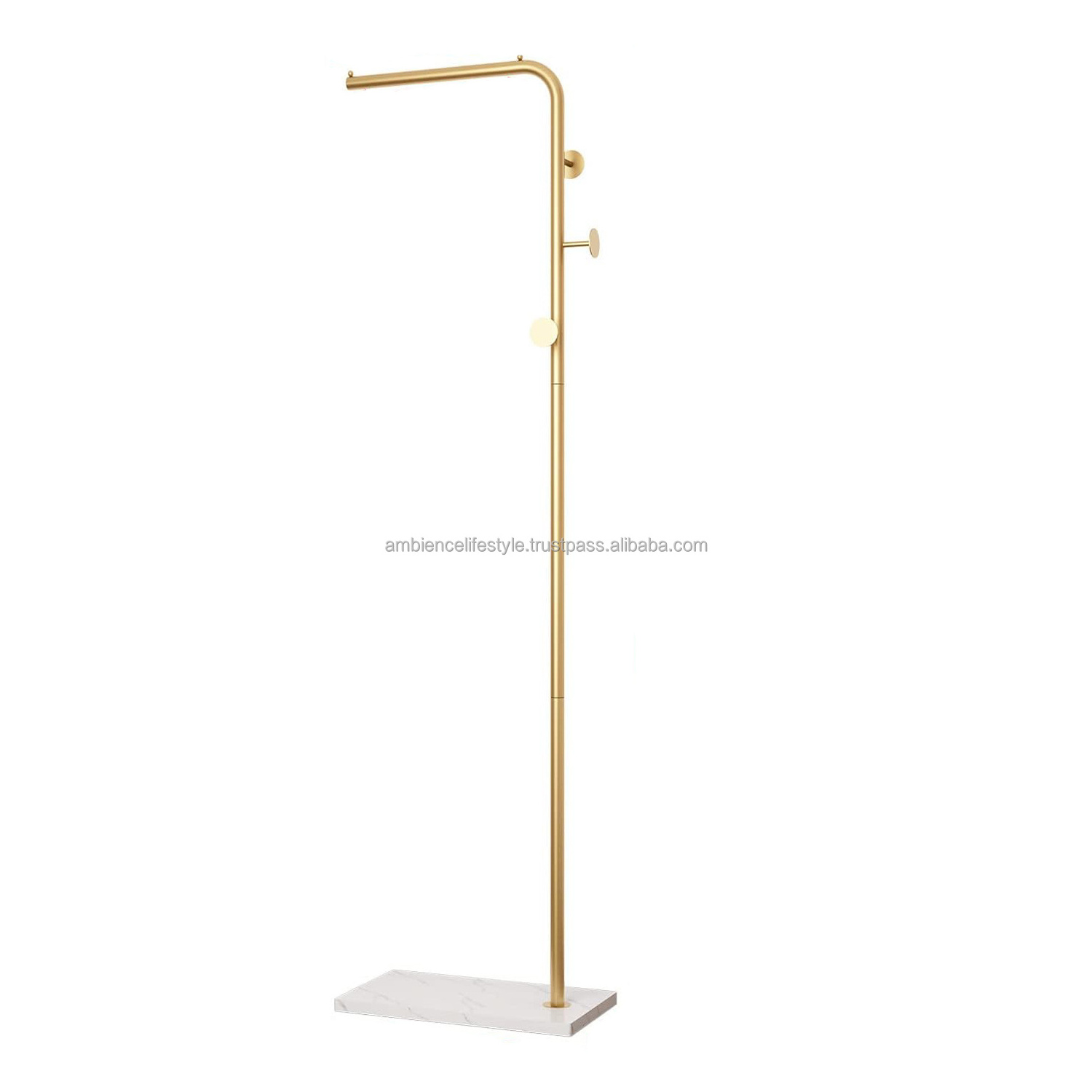 Best Selling Designer Coat Rack Gold with White Marble Base for Hanging Clothes Hats Bags Home Decoration by Ambience Lifestyle