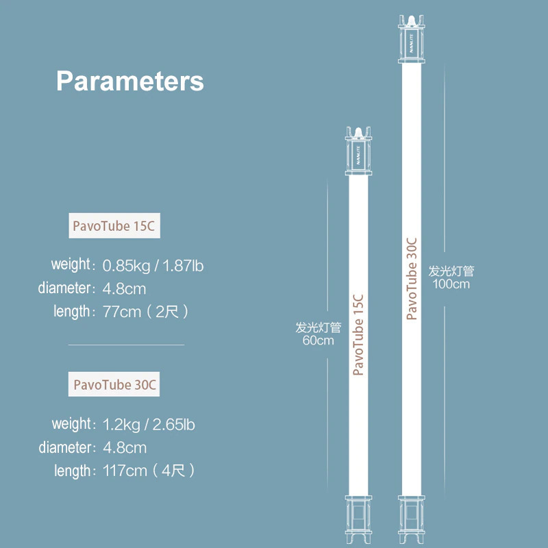 NanGuang Nanlite Pavotube 15C 30C RGB LED Light Tube 2700K-6500K Handheld light Stick Video Movie Studio Photography Lighting