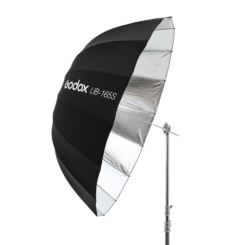 Godox UB-165S 65 inch 165cm Parabolic Black Reflective Umbrella Studio Light Umbrella with Black Silver Diffuser Cover Cloth