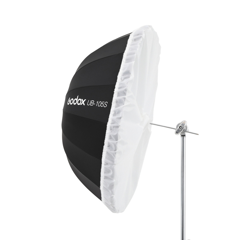 Godox UB-105S 41 inch 105cm Parabolic Black Reflective Umbrella Studio Light Umbrella with Black Silver Diffuser Cover Cloth