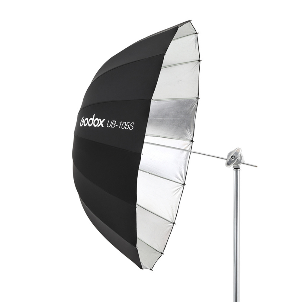 Godox UB-105S 41 inch 105cm Parabolic Black Reflective Umbrella Studio Light Umbrella with Black Silver Diffuser Cover Cloth