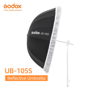 Godox UB-105S 41 inch 105cm Parabolic Black Reflective Umbrella Studio Light Umbrella with Black Silver Diffuser Cover Cloth