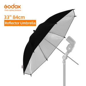 Godox 33" 84cm Reflector Umbrella Photo Studio Flash Light Grained Black Silver Umbrella