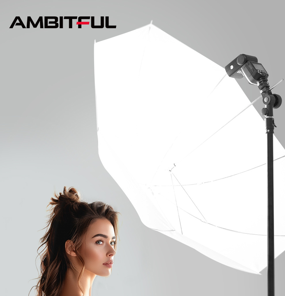 AMBITFUL 83cm 98cm 107cm Translucent Umbrella White Soft Diffuser Studio Photography Umbrella for Studio Flash Strobe Lighting